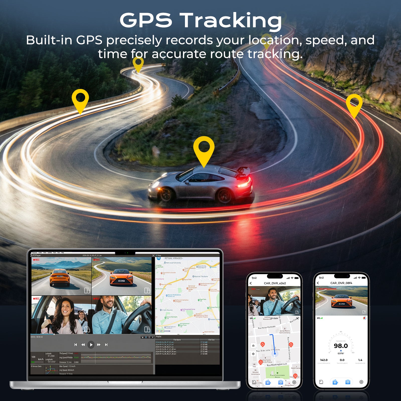 DELLEY M95 360° Dash Cam 4K Front + 3*1080P Rear/Left/Right | GPS & 5G WiFi | 24H Parking Mode, IR Night Vision, G-Sensor | 128GB SD Card Included